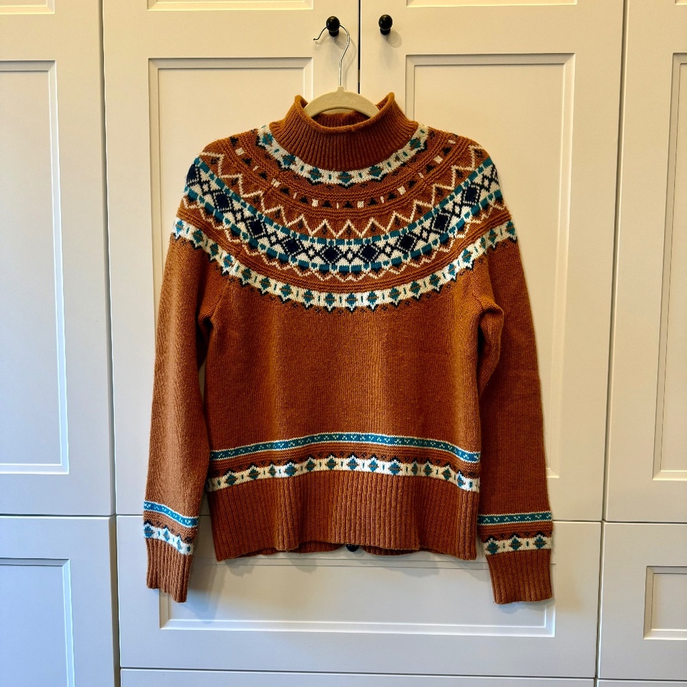 J Crew Fair Isle Sweater Size M Ginger